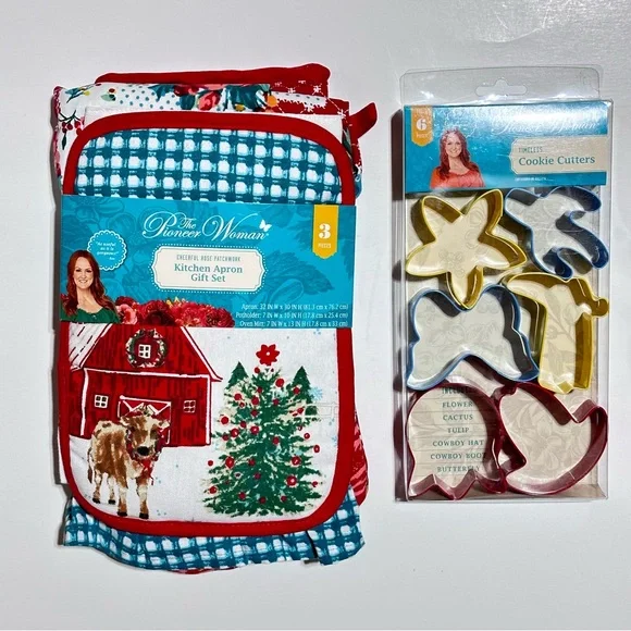 Pioneer Woman Apron Gift Set and Cookie Cutters NEW - Picture 1 of 7